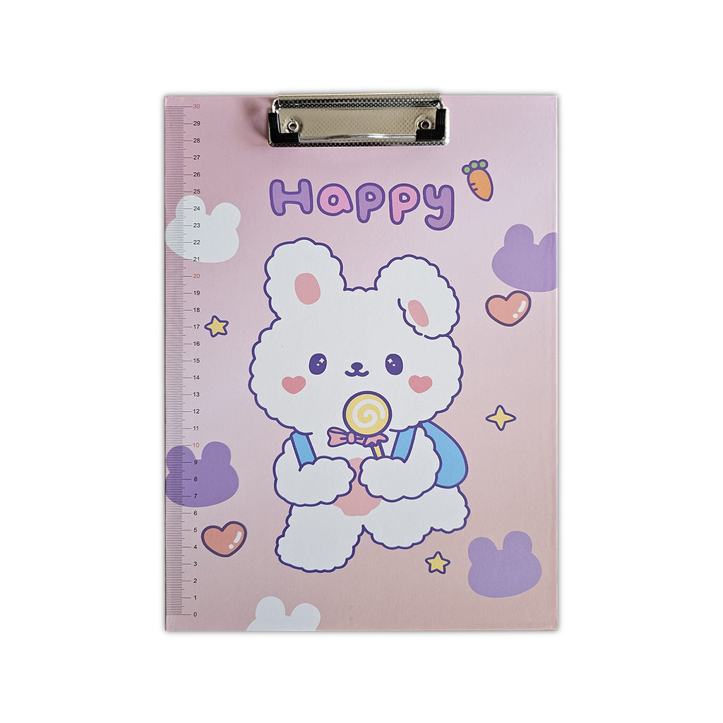 4 Pack A4 Cartoon Design Clipboard Ruler Scale Durable Plastic