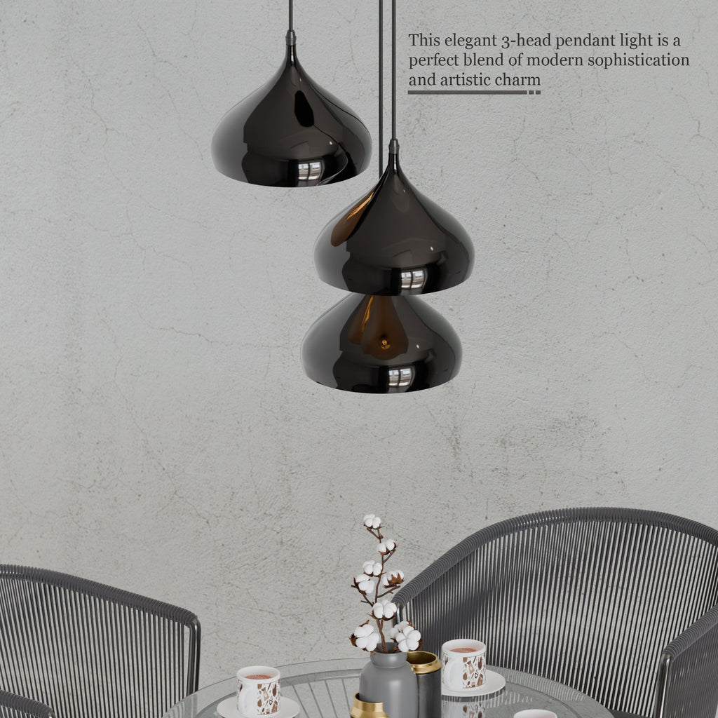 Modern Black Industrial Metal Pendant Light, E27 Dimmable Vintage Ceiling Lamp
