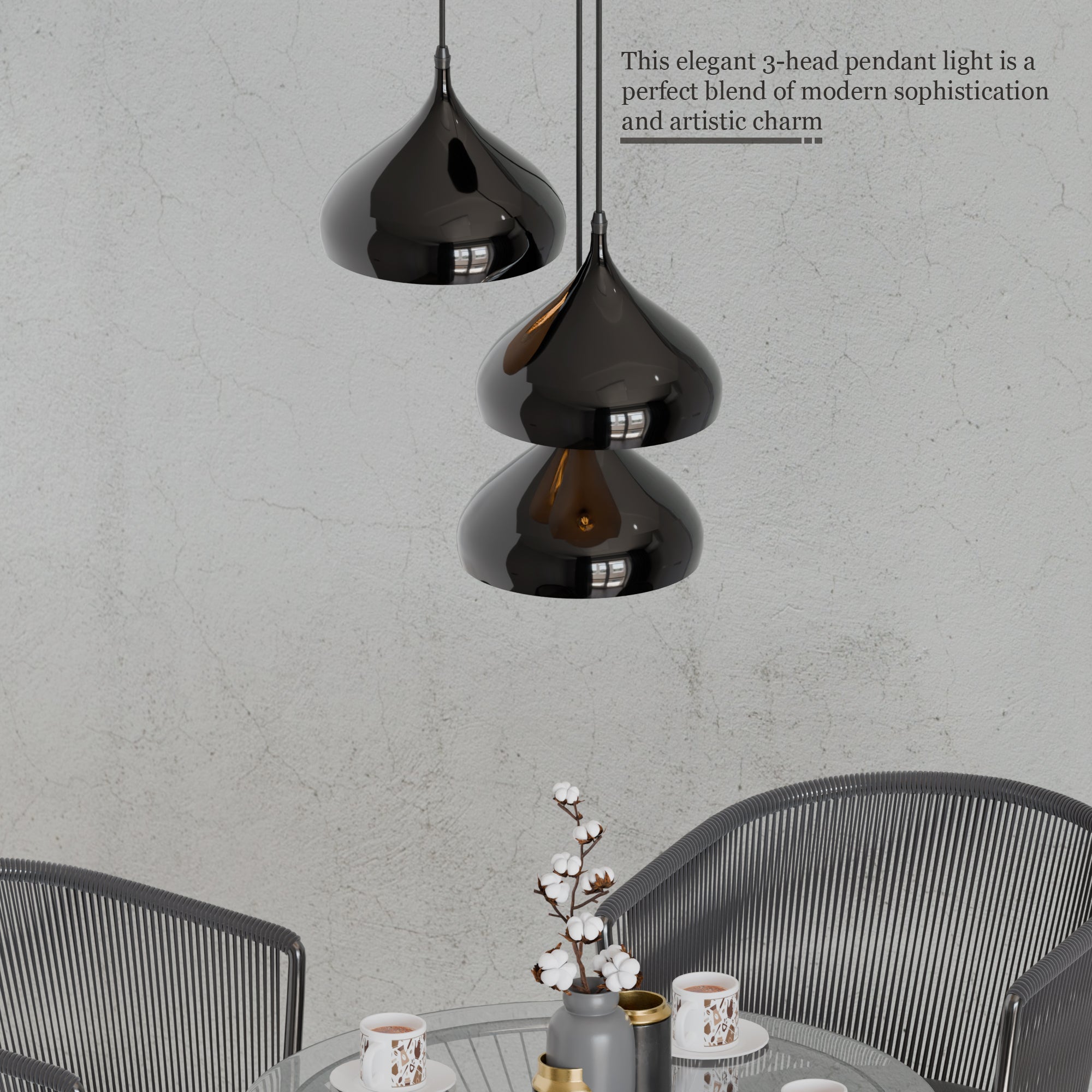 Modern Industrial Black Metal Pendant Light Fixture, Vintage Style E27 Ceiling Lamp