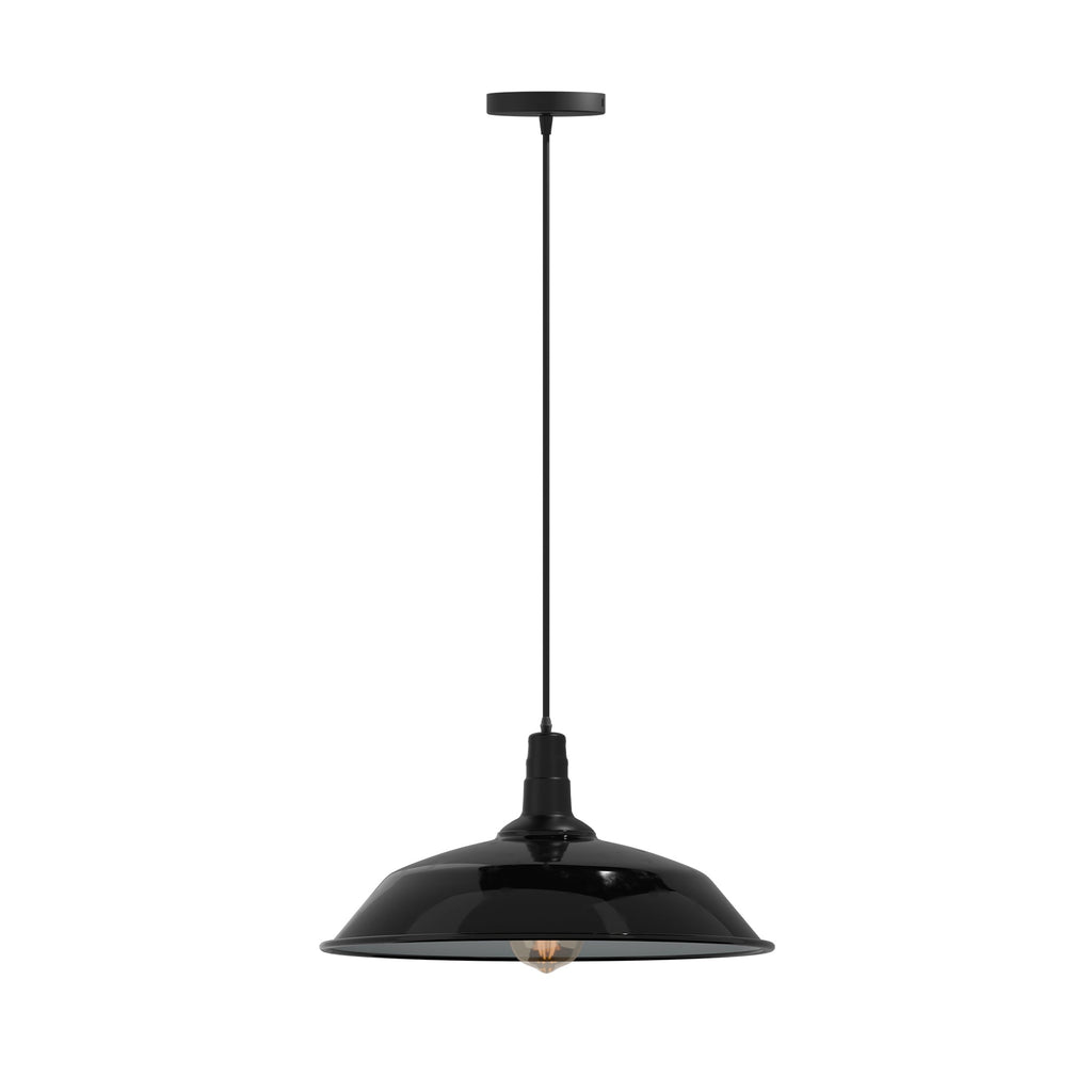 Modern Metal Barn Shade Kitchen Island Pendant Light, Adjustable Height Ceiling Lamp