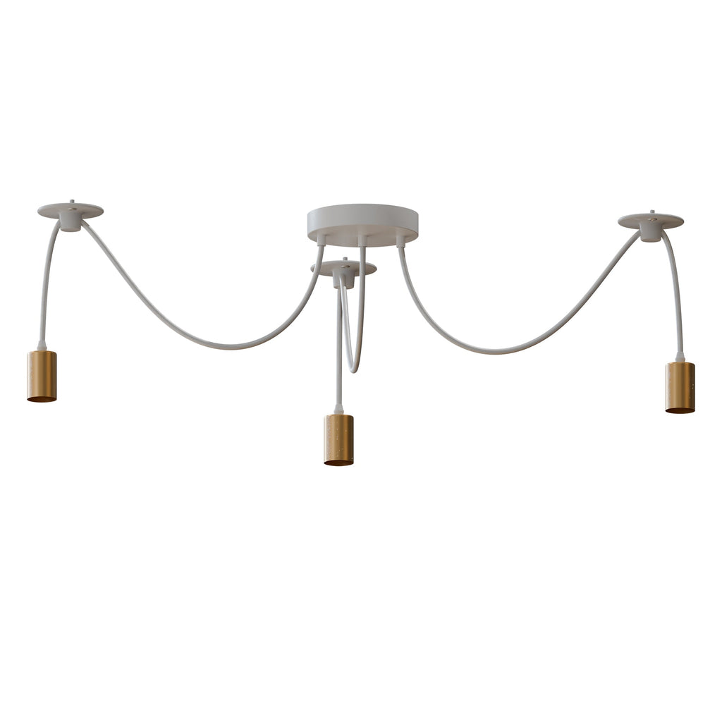 3-Way Spider Pendant Light with E27 Adjustable Cables for Modern Industrial Decor