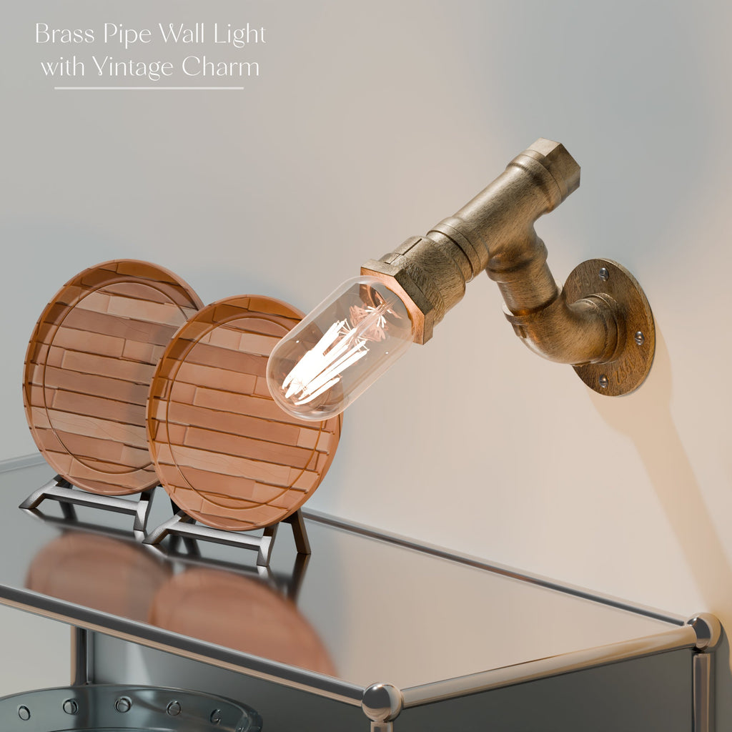 Industrial Rustic Metal Water Pipe Wall Sconce Light, E27 Bulb Holder