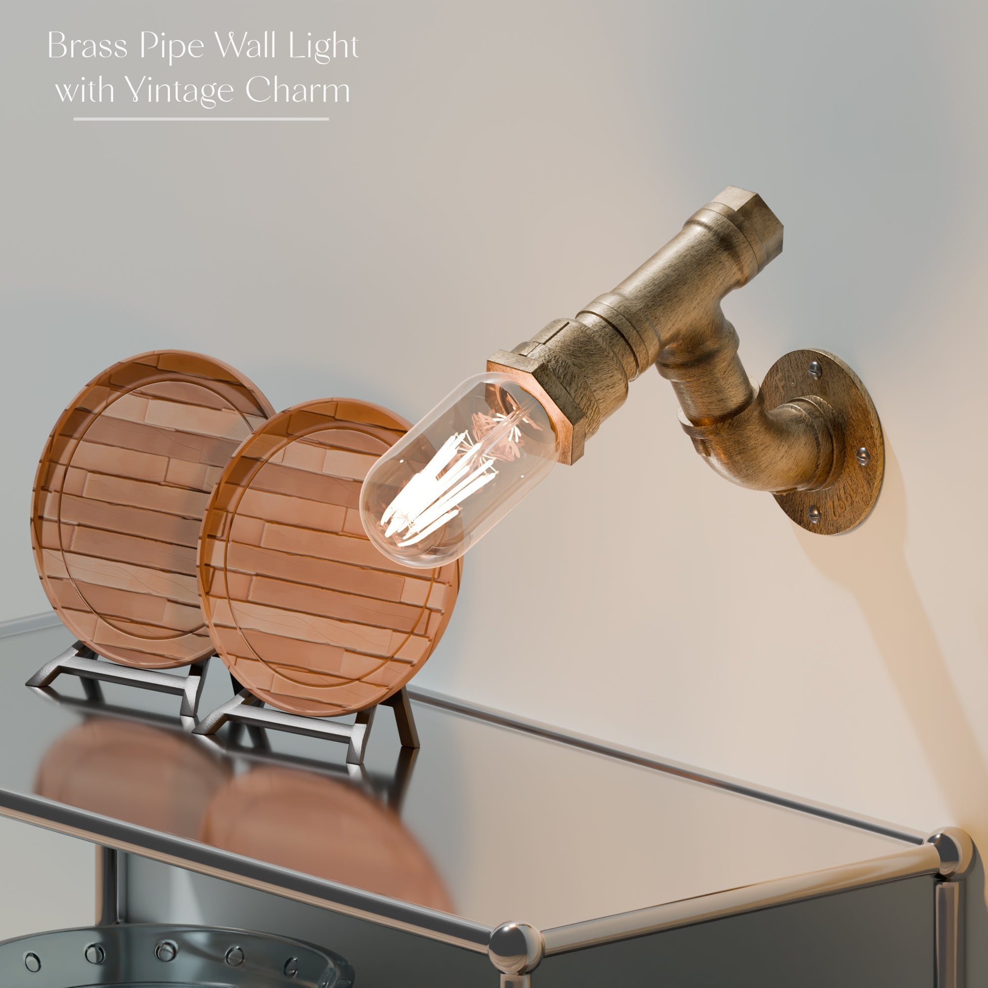 Industrial Rustic Metal Water Pipe Wall Sconce Light, E27 Bulb Holder