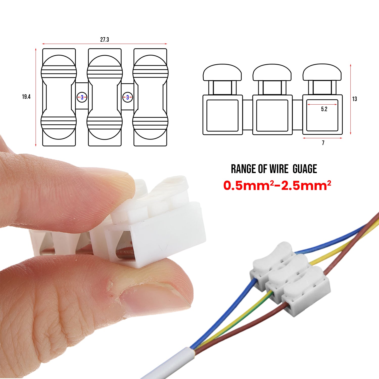 Self Locking Quick Splice Electrical Wire Connectors Flame Retardant Terminals