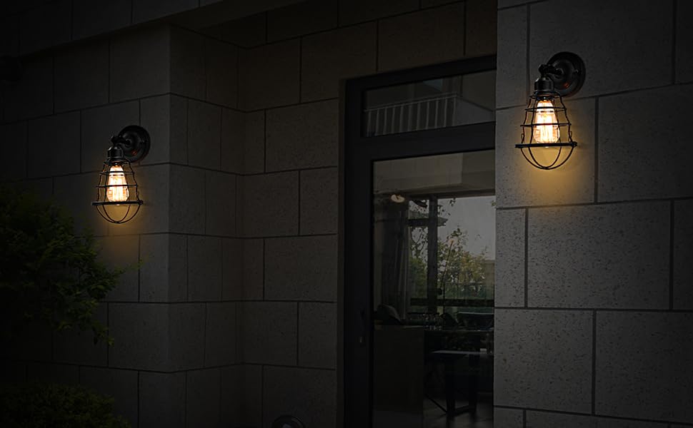 Industrial Vintage Adjustable Metal Wall Sconce Lamp for Bedroom Living Room Home