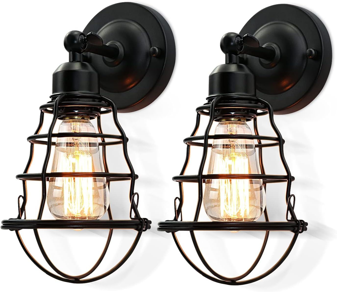 Industrial Vintage Adjustable Metal Wall Sconce Lamp for Bedroom Living Room Home
