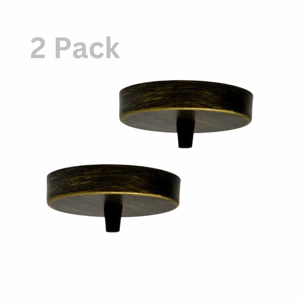 2 Pack Vintage Industrial Metal Ceiling Rose Light Pendant Kit