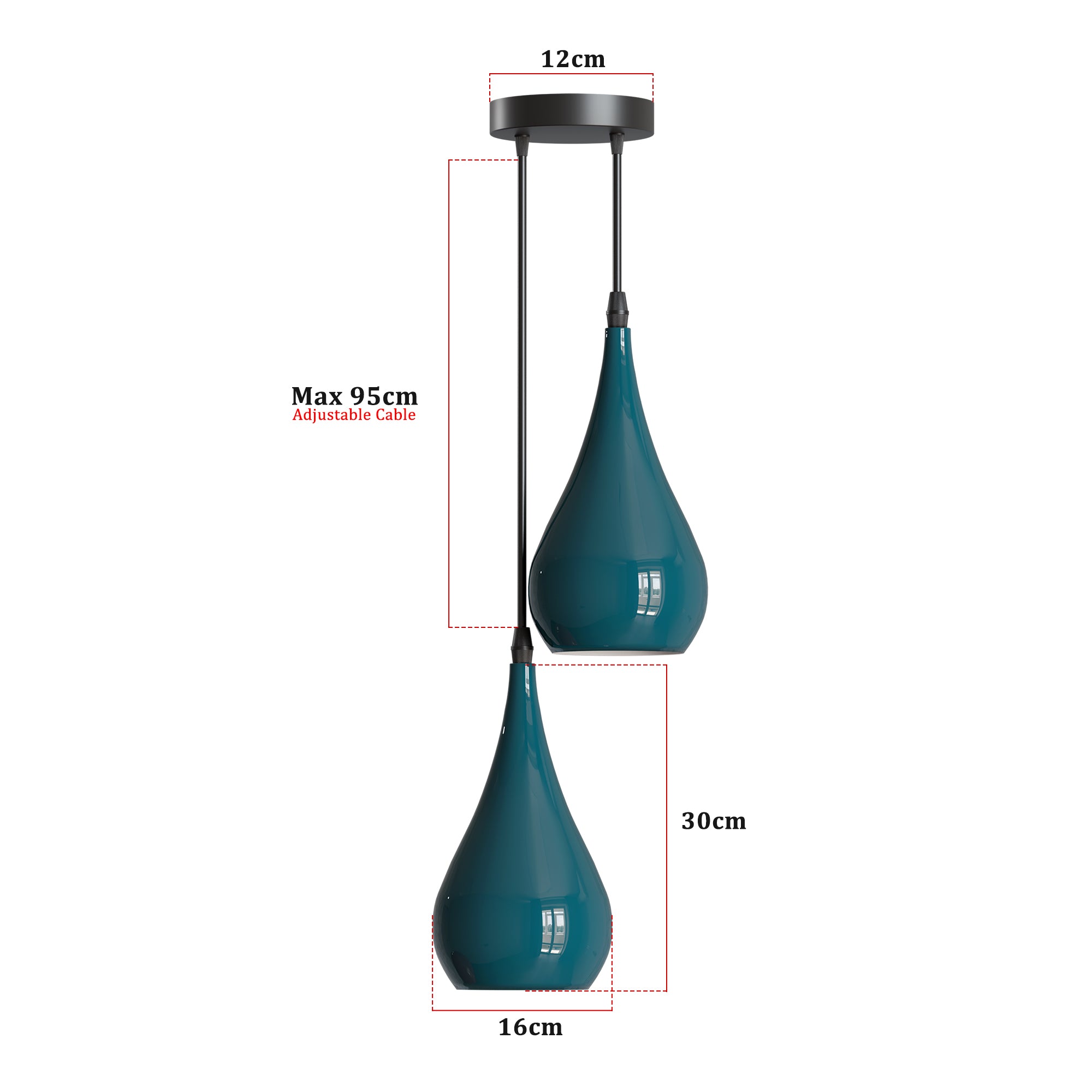 Stylish Vintage Cyan Blue Dual E27 Pendant Light for Indoor Home Illumination