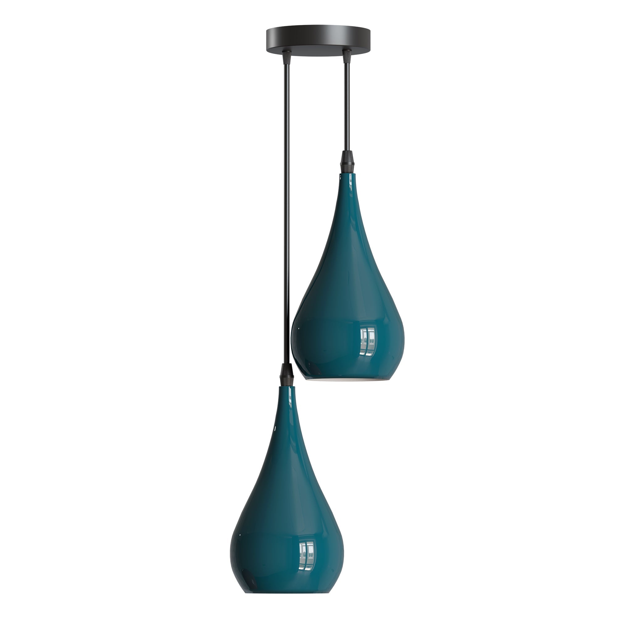 Stylish Vintage Cyan Blue Dual E27 Pendant Light for Indoor Home Illumination