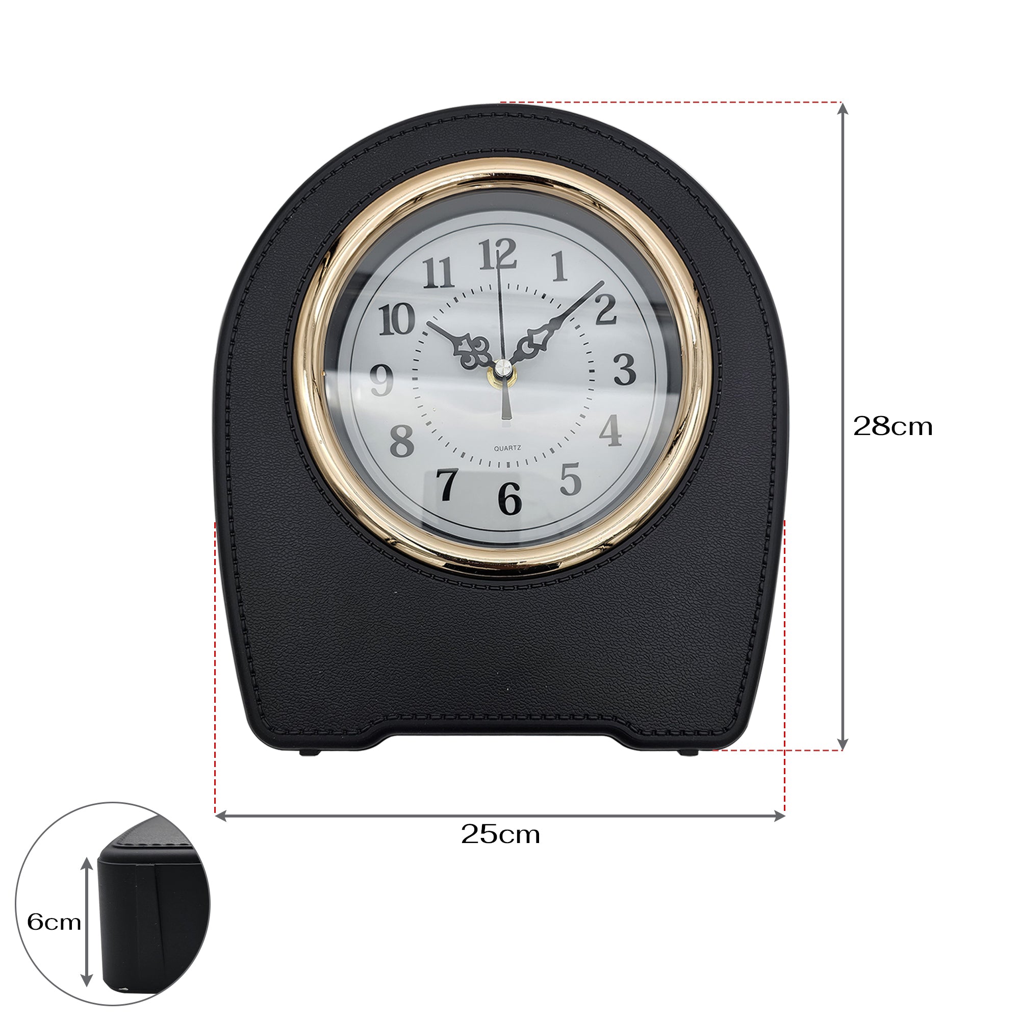 Indoor Small Mantel Clock Leather Living Room Desktop Table Clocks~5401