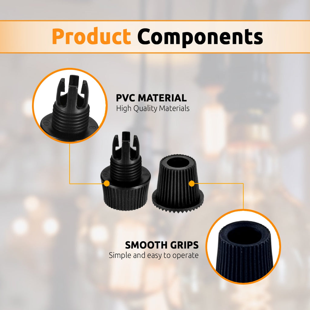 Flexible Plastic Cord Grip with 10mm Male Thread for E27 Lamp Wiring