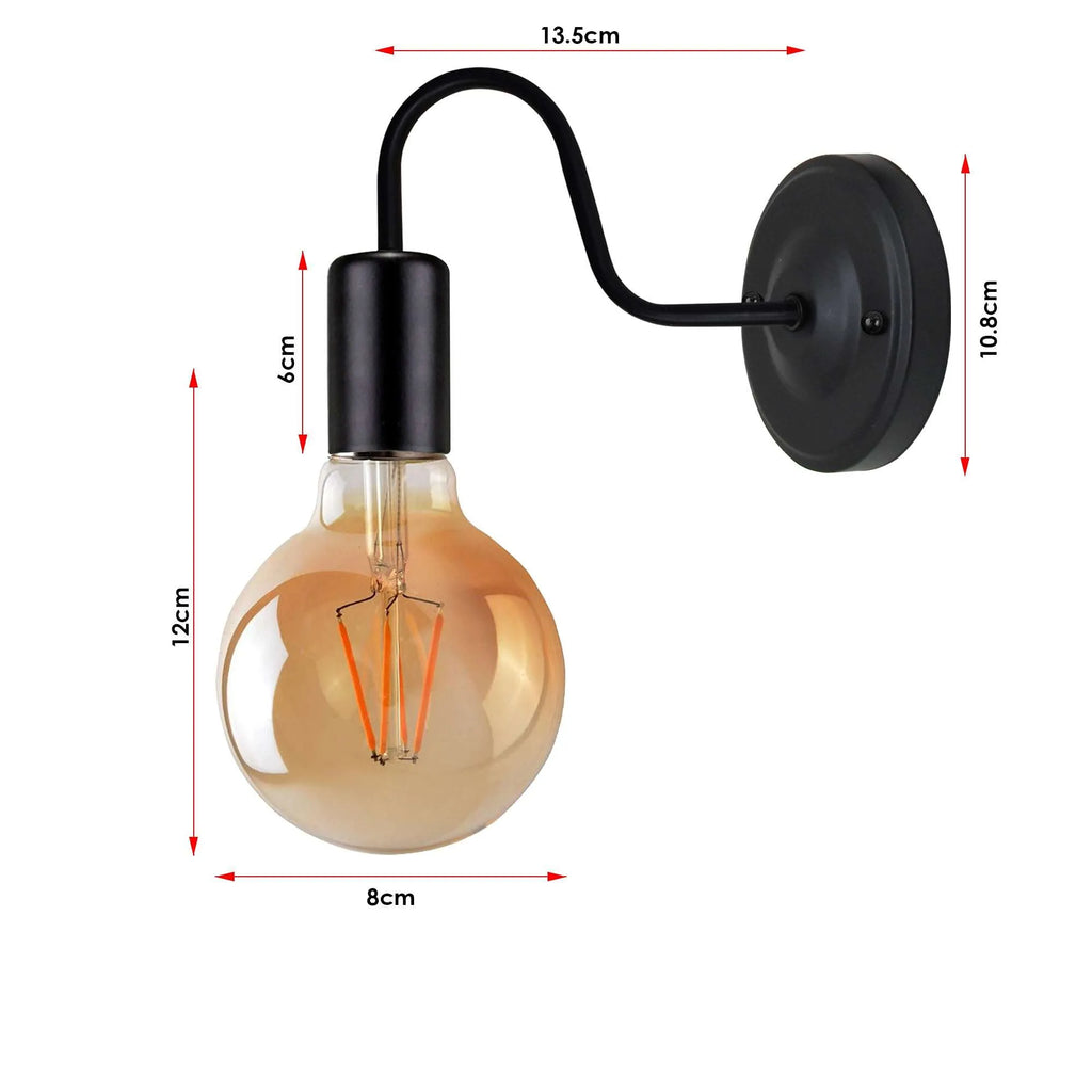 Metal Swan Neck Wall Sconce Light  Vintage wall lamp~5670