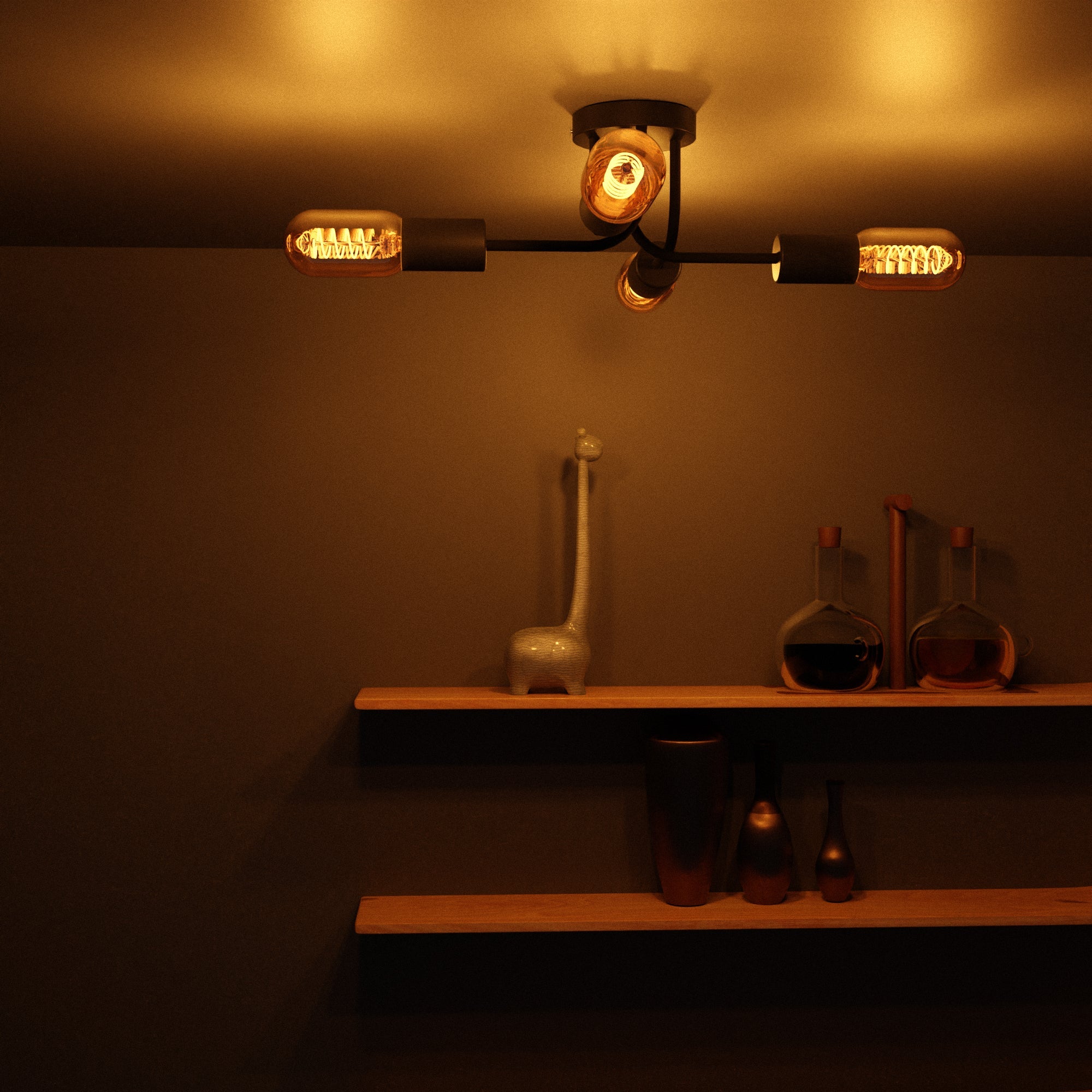 Modern Black Ceiling 4-Way Adjustable LED Light for Home décor~5875