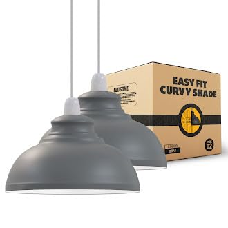 Modern Industrial Curvy Metal Ceiling Lamp Shade Easy Fit Home Decor