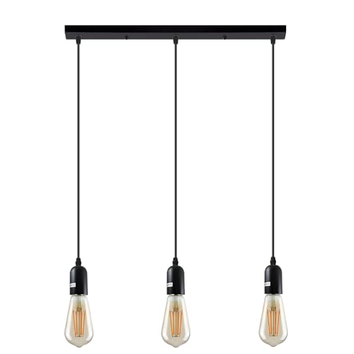 Industrial Metal Cluster Pendant Light Fixture, E27 Base, Retro Style Lighting