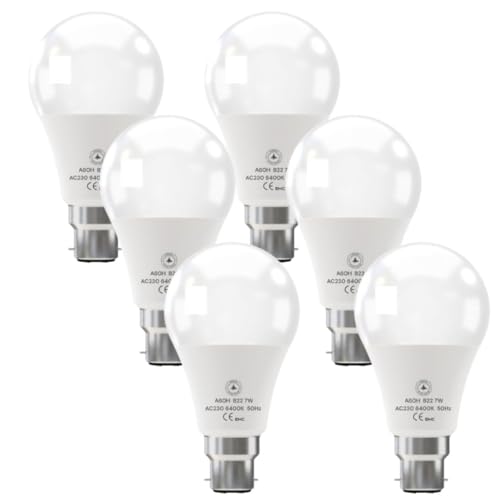 6 Pack LED E27/B22 Bulb 5W-22W Cool White 6400K Non Dimmable ~6294