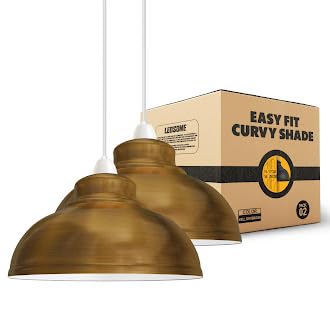 Modern Industrial Curvy Metal Ceiling Lamp Shade Easy Fit Home Decor
