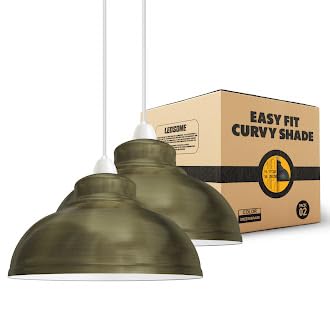 Modern Industrial Curvy Metal Ceiling Lamp Shade Easy Fit Home Decor