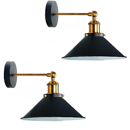 Industrial Black Metal Wall Sconce LED Fixture for Modern Indoor Lighting Decor