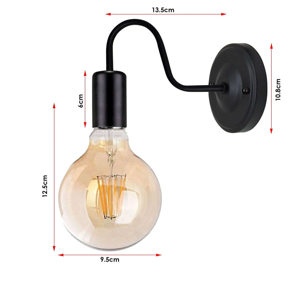 Metal Swan Neck Wall Sconce Light  Vintage wall lamp~5670