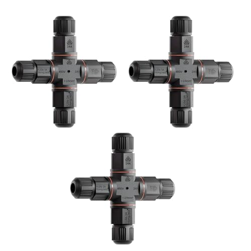 Outdoor Waterproof 3-Pin Electrical Cable Connector IP68 Junction Box