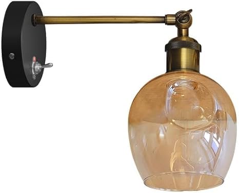 E27 Glass Wall Light With Switch ~6193