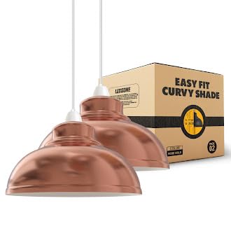 Modern Industrial Curvy Metal Ceiling Lamp Shade Easy Fit Home Decor