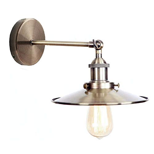 Vintage Industrial Metal Wall Sconce Light Fixture, Dimmable E27 Bulb Compatible