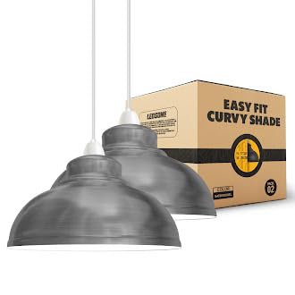 Modern Industrial Curvy Metal Ceiling Lamp Shade Easy Fit Home Decor