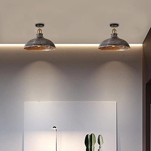 Industrial Metal Flush Mount Ceiling Light Fixture ~6288