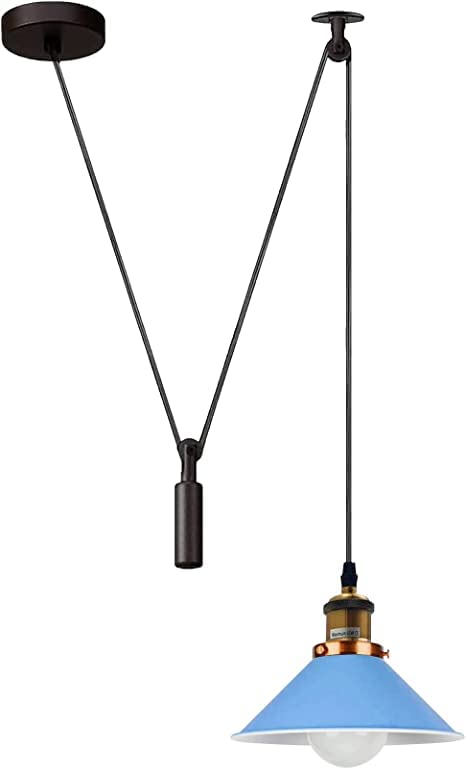 Adjustable Industrial Pulley Pendant Ceiling Light Fixture for Modern Homes