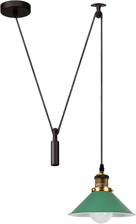 Adjustable Industrial Pulley Pendant Ceiling Light Fixture for Modern Homes