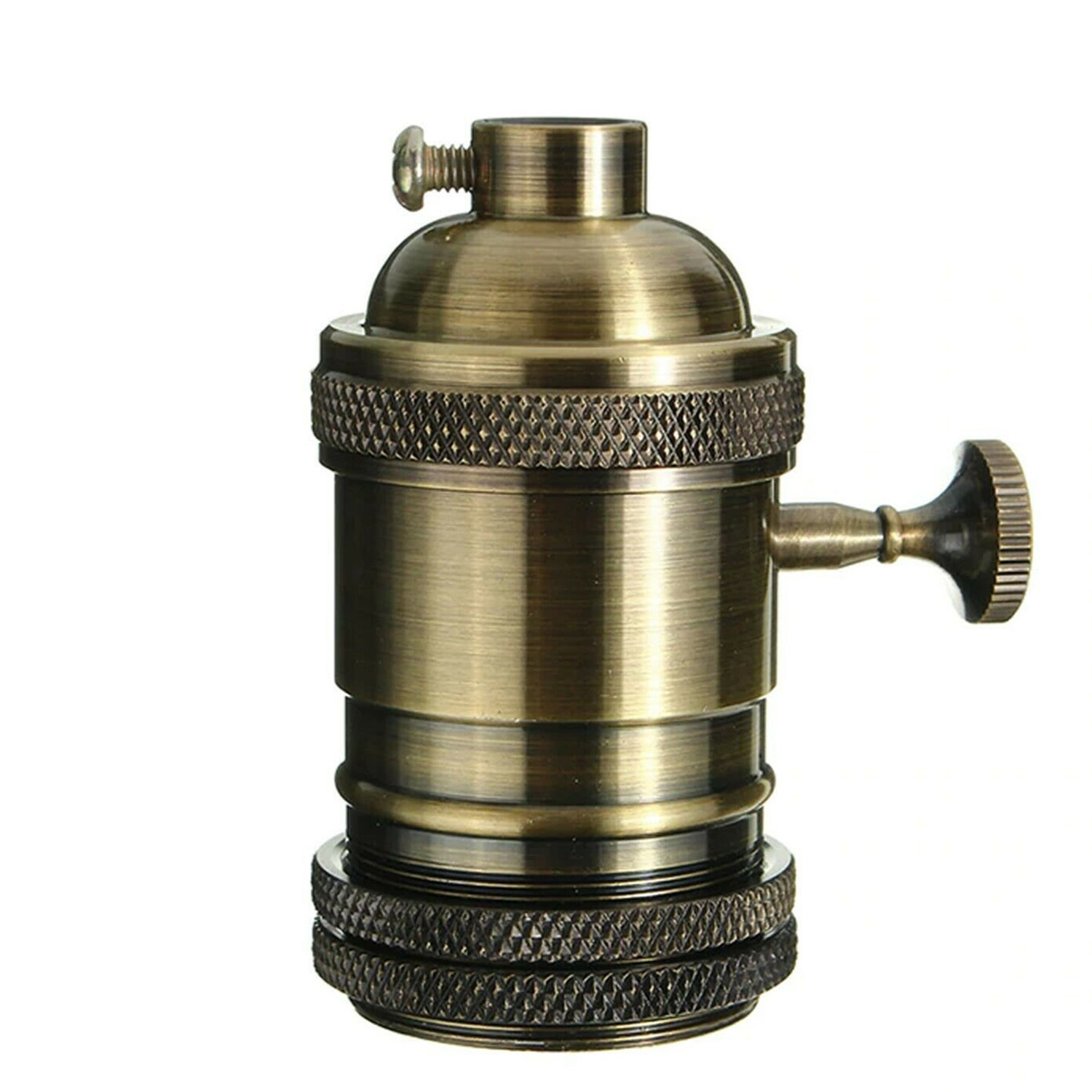 Vintage Green Brass E27 Industrial Lamp Holder for Retro Edison Screw Bulbs