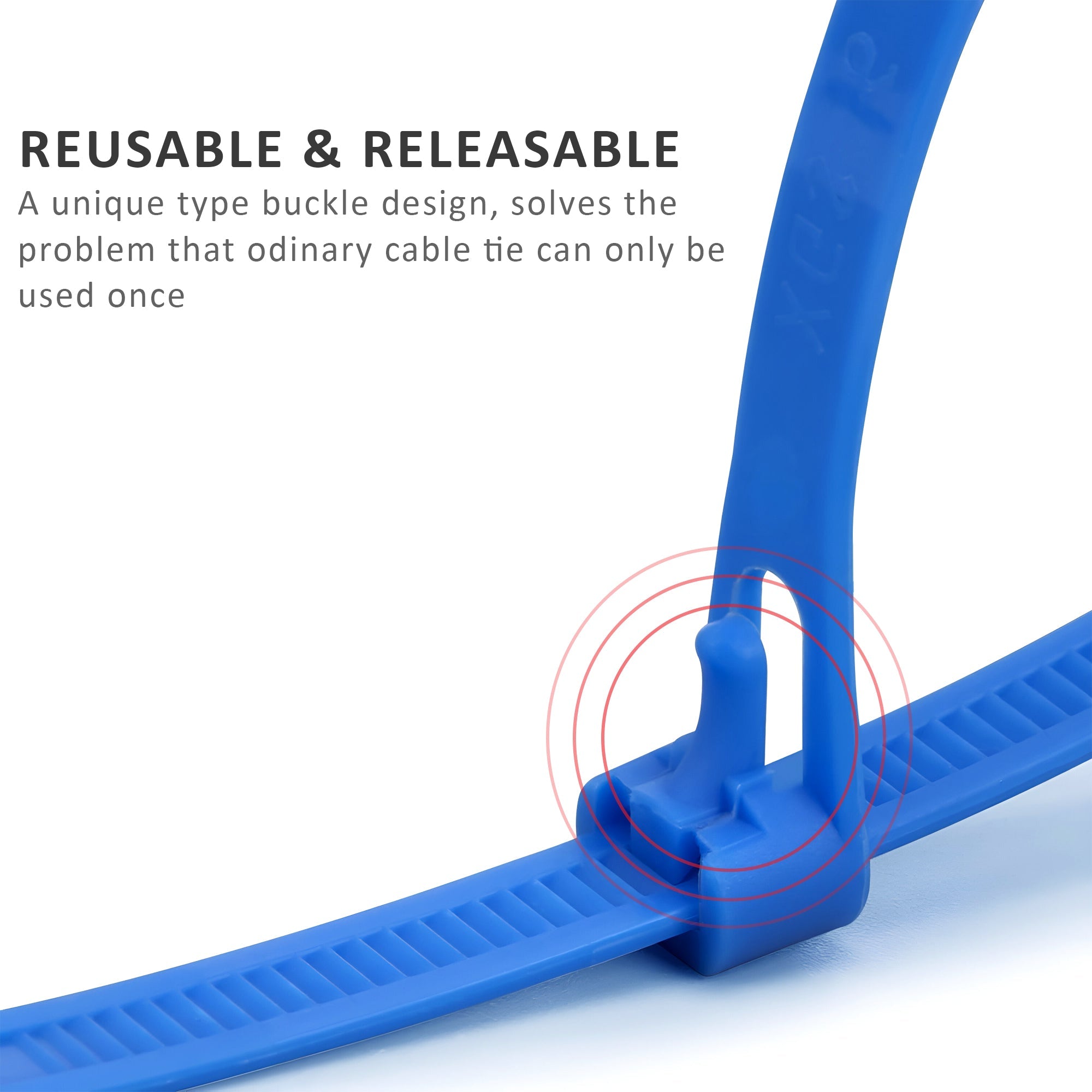 Heavy Duty Releasable Reusable Nylon Cable Zip Ties for Wire Management