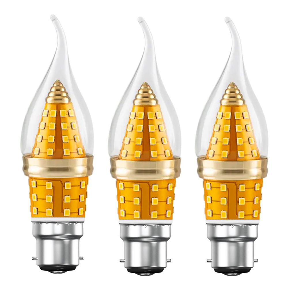 Vintage C35 LED B22 Candle Bulb 12W Amber Flame Tip