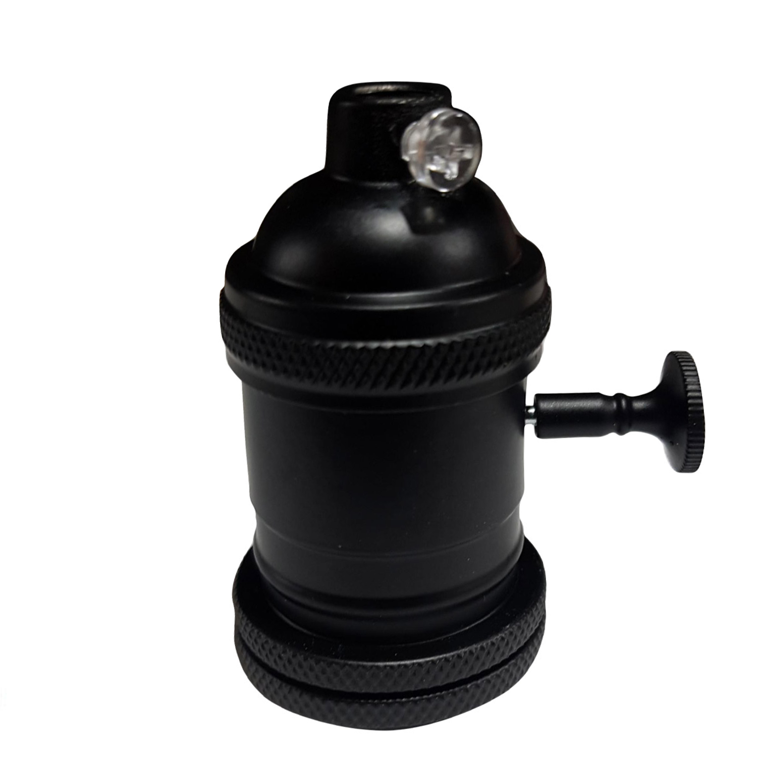 Black E27 Industrial Lamp Light Bulb Holder Antique Retro Edison Fitting