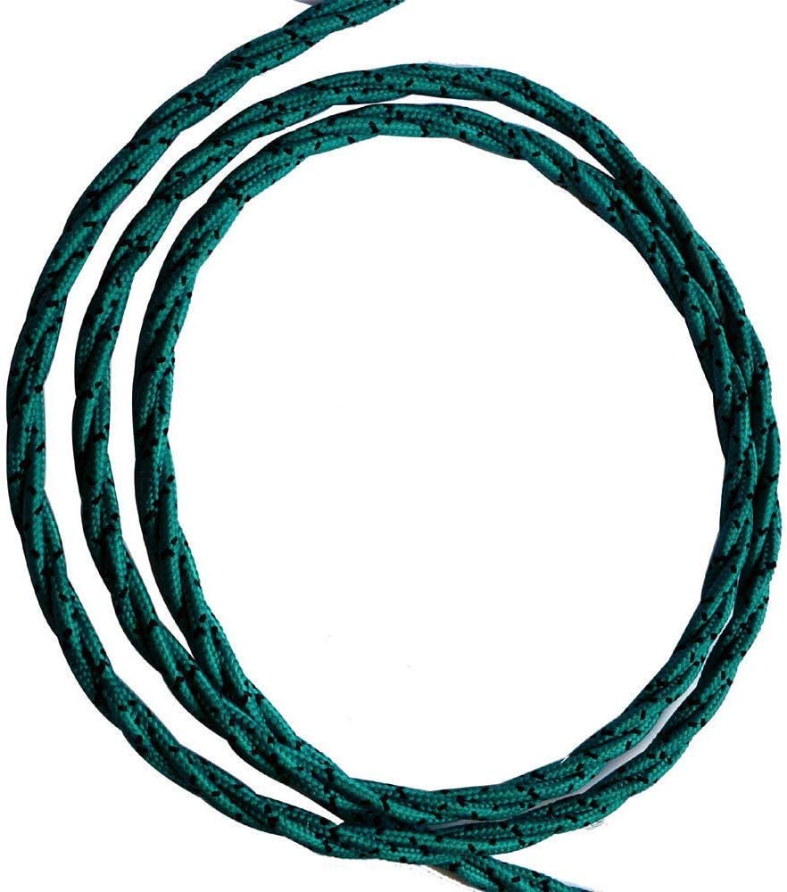 Vintage Style 10m 2-Core Twisted Fabric Electric Cable Teak & Black