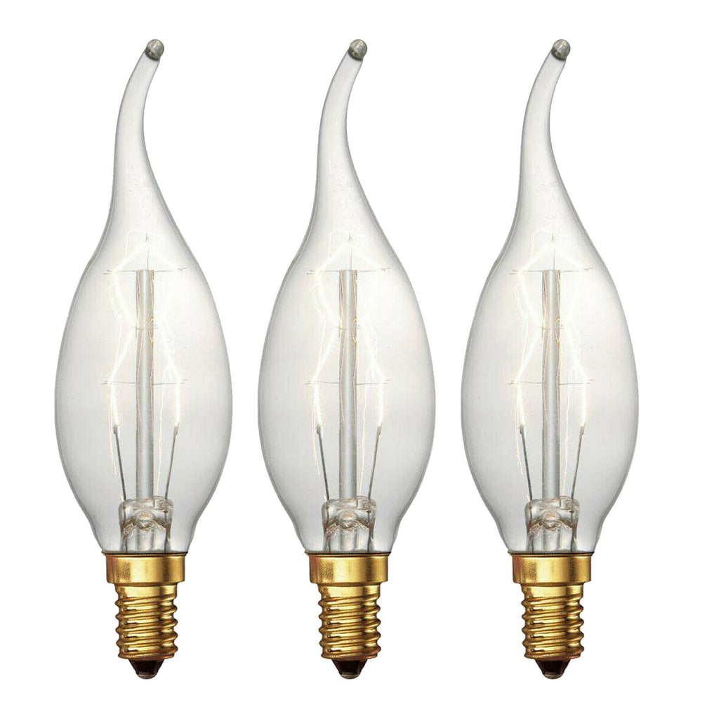 Retro Edison C35 Candle Bulb: 60W E14 Dimmable Warm White Filament Lamp