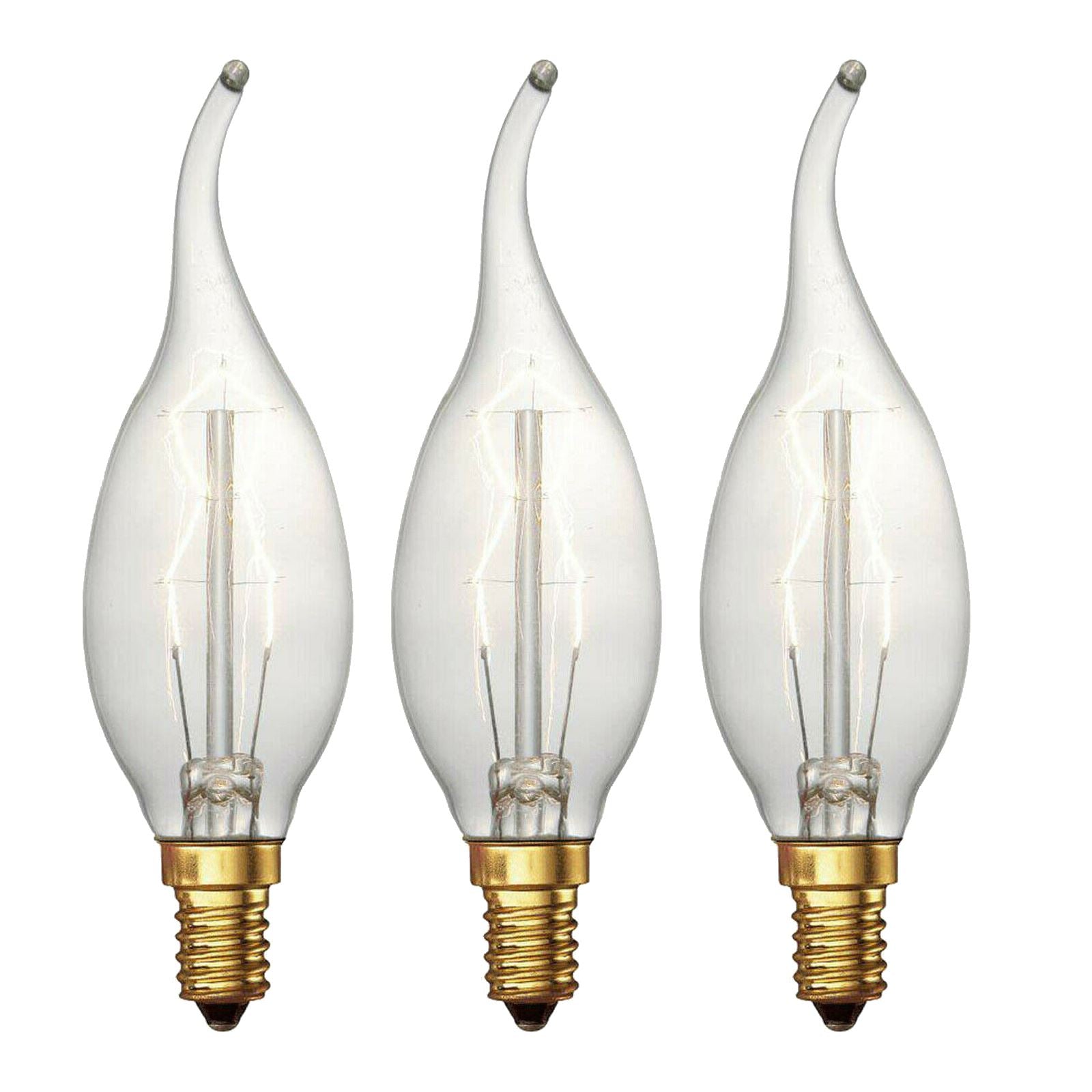 Retro Edison C35 Candle Bulb: 60W E14 Dimmable Warm White Filament Lamp
