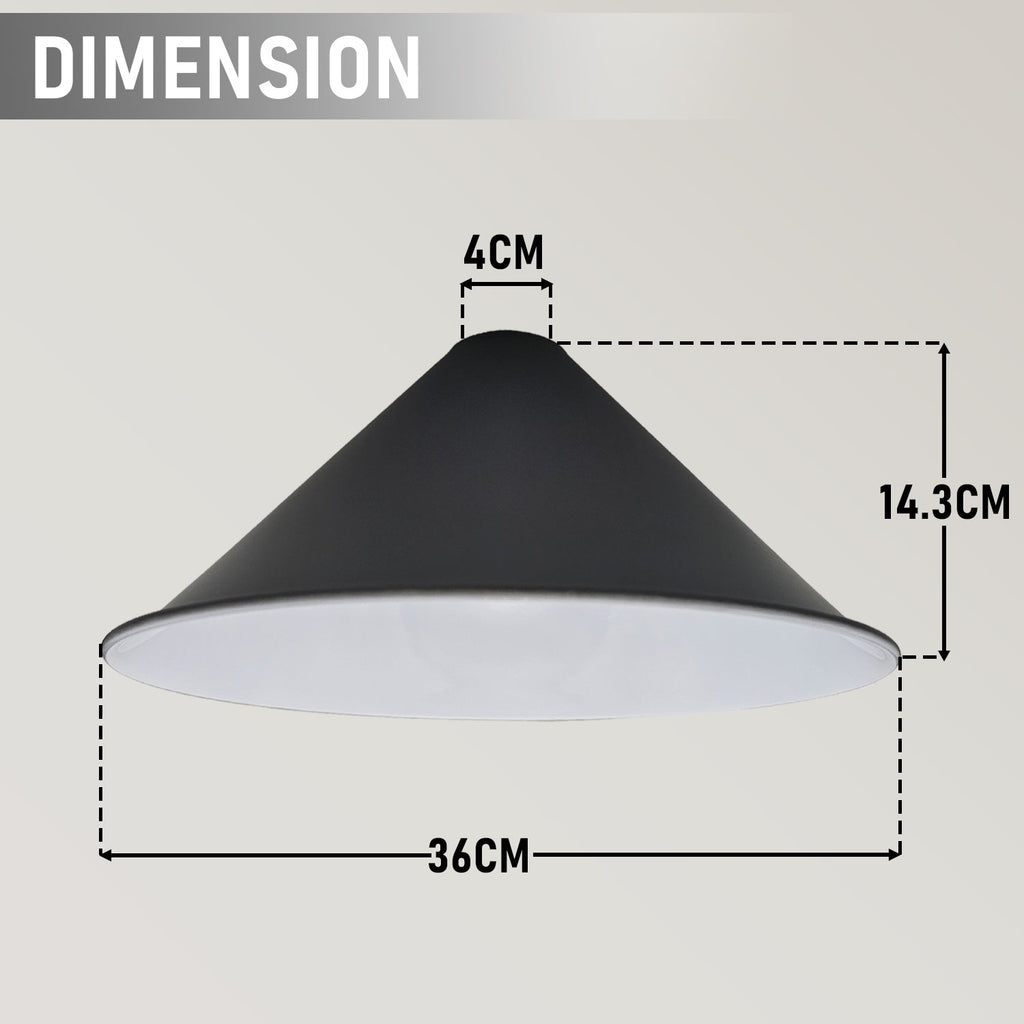 Vintage Industrial Metal Cone Lampshade for Easy Fit Ceiling Pendant Lighting