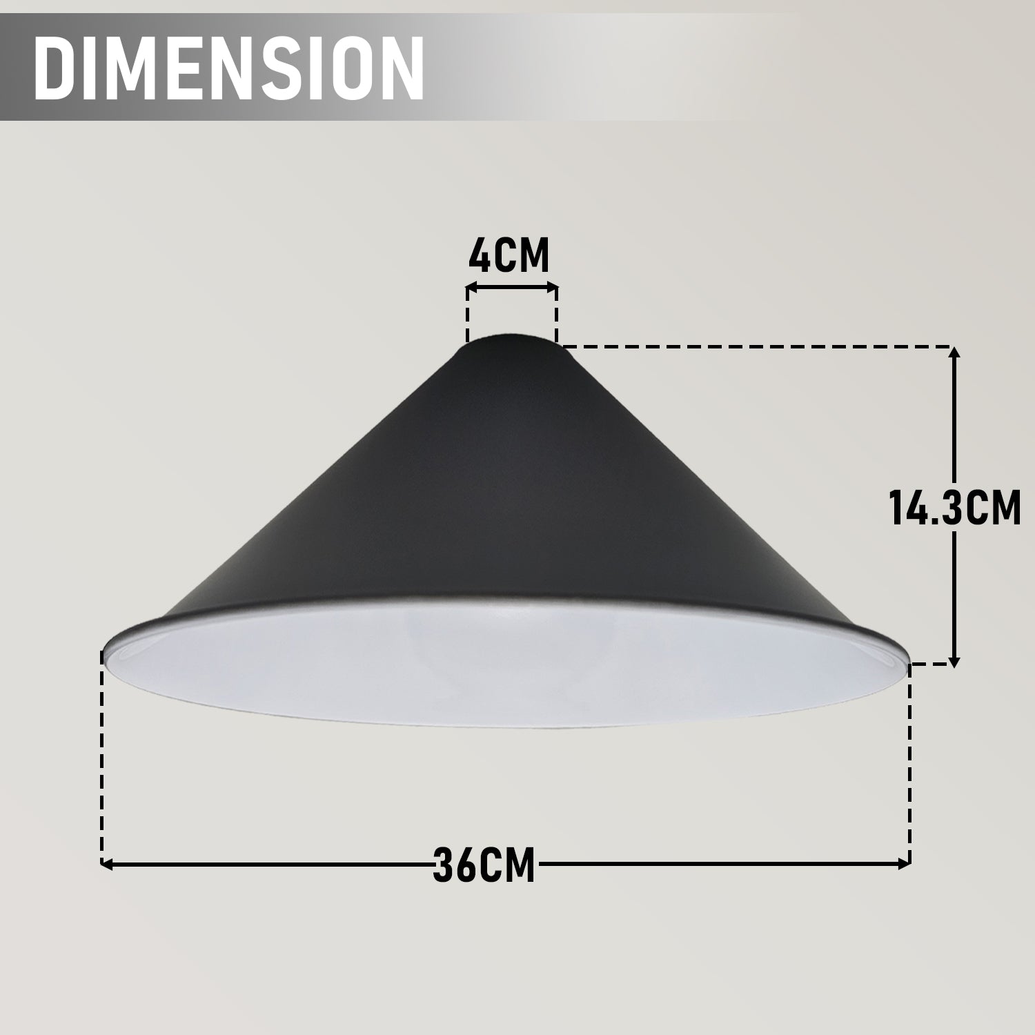 Vintage Industrial Metal Cone Lampshade for Easy Fit Ceiling Pendant Lighting