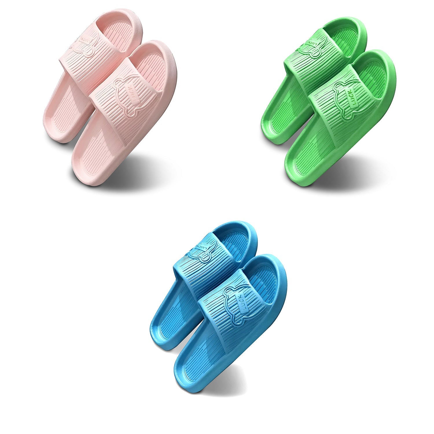 Comfy Non-Slip EVA Shower & Home Sandals for Men and Women, 3-Pack
