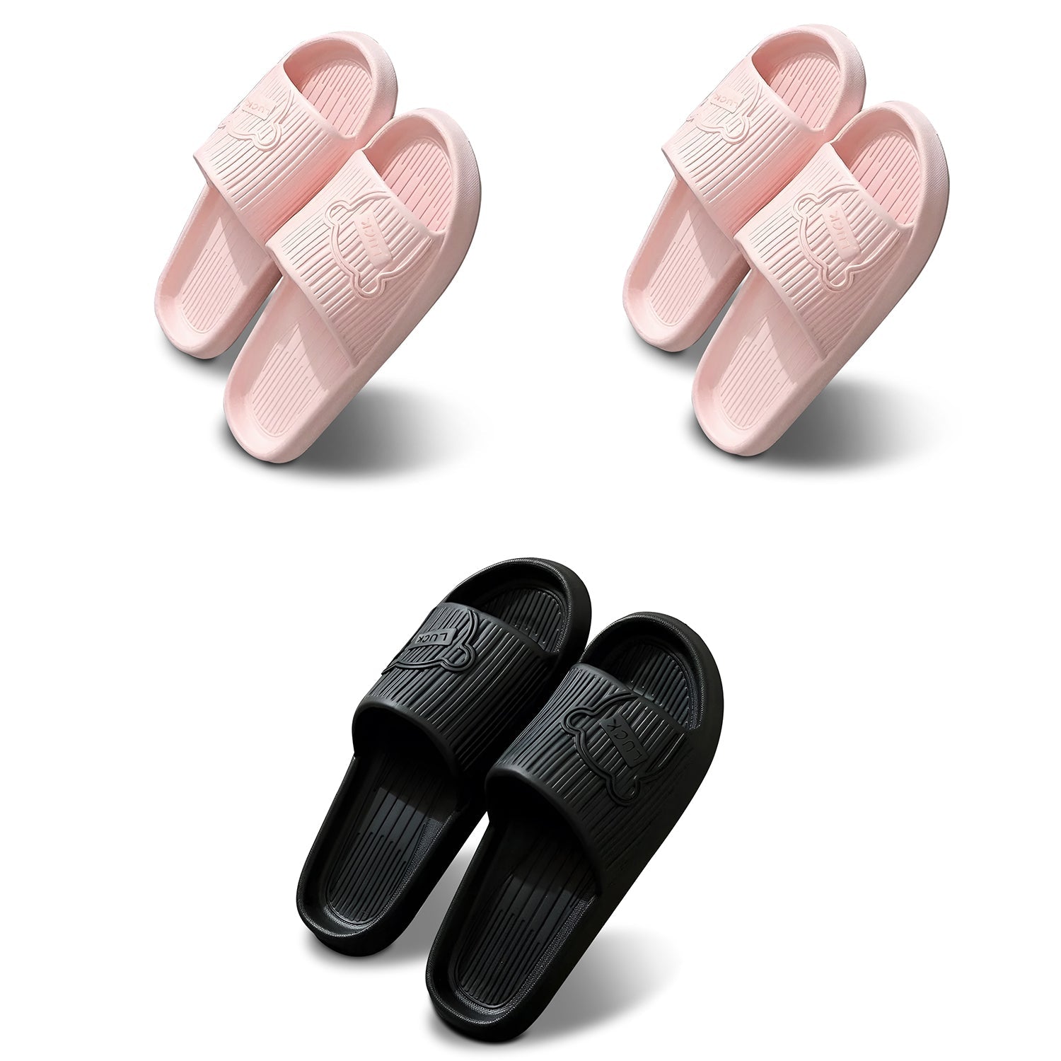 Comfy Non-Slip EVA Shower & Home Sandals for Men and Women, 3-Pack
