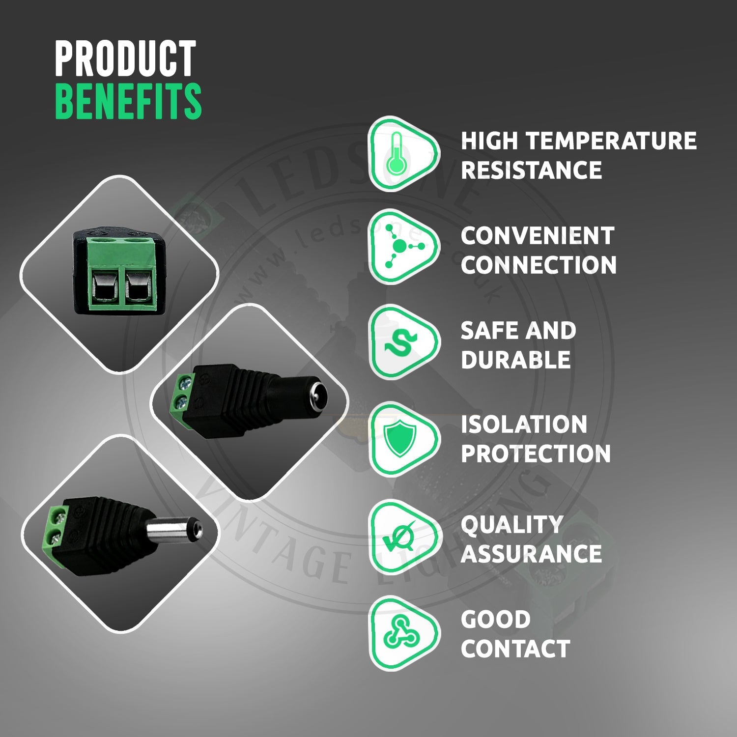 Reliable 12V Female DC Power Jack Connector Adapter for LED Strips CCTV