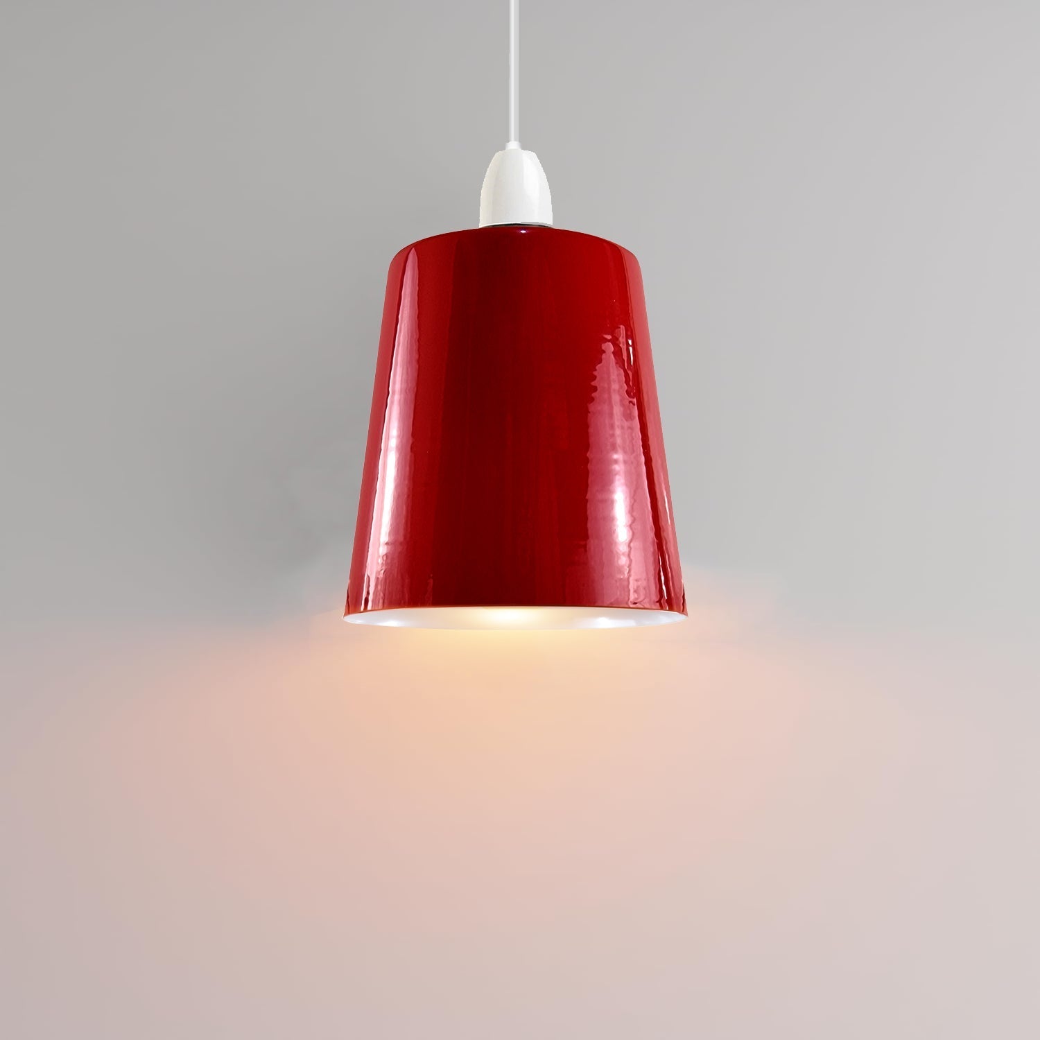 Modern Red Metal Easy Fit Pendant Light Lampshade for Kitchen Island