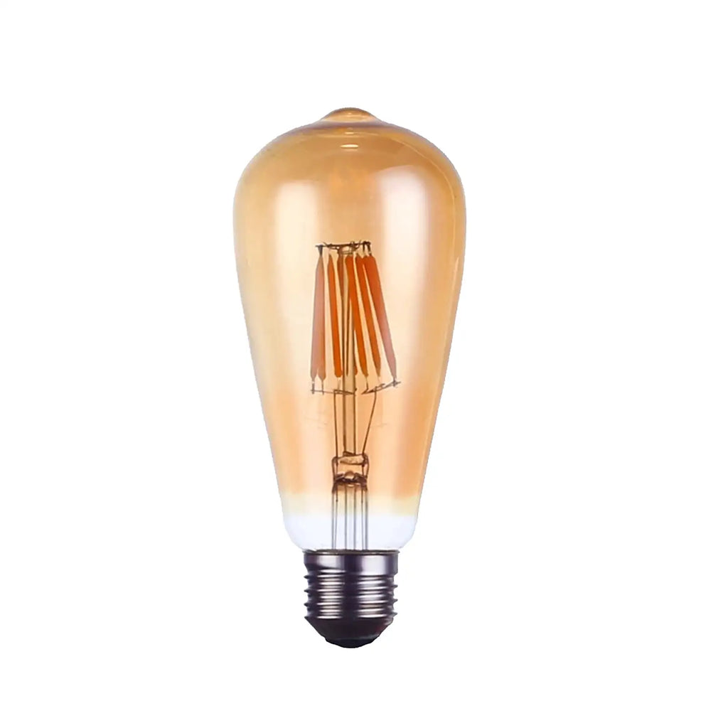 Dimmable LED Filament ST64 E27 Edison Bulb Warm White Amber Glass