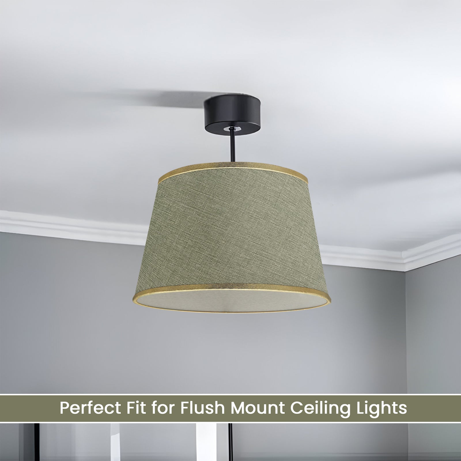 Modern Linen Coolie Ceiling Lampshade for Bedroom & Office - Stylish Lighting