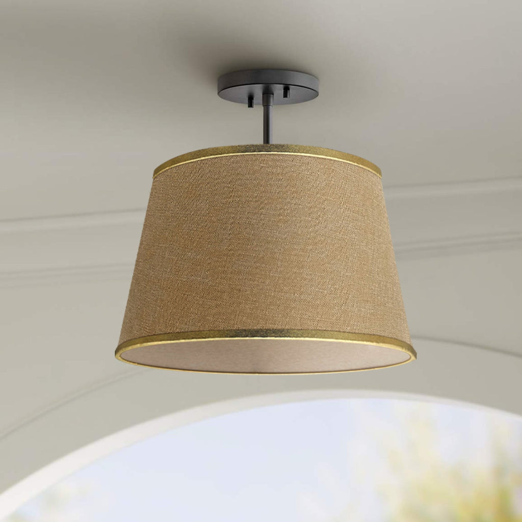 Modern Linen Coolie Ceiling Lampshade for Bedroom & Office - Stylish Lighting