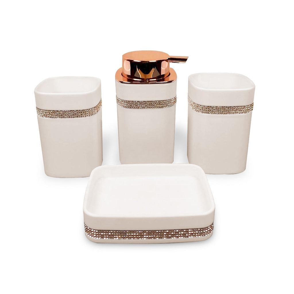 Modern Luxury 4 Piece Bathroom Accessory Set with Soap Dispenser