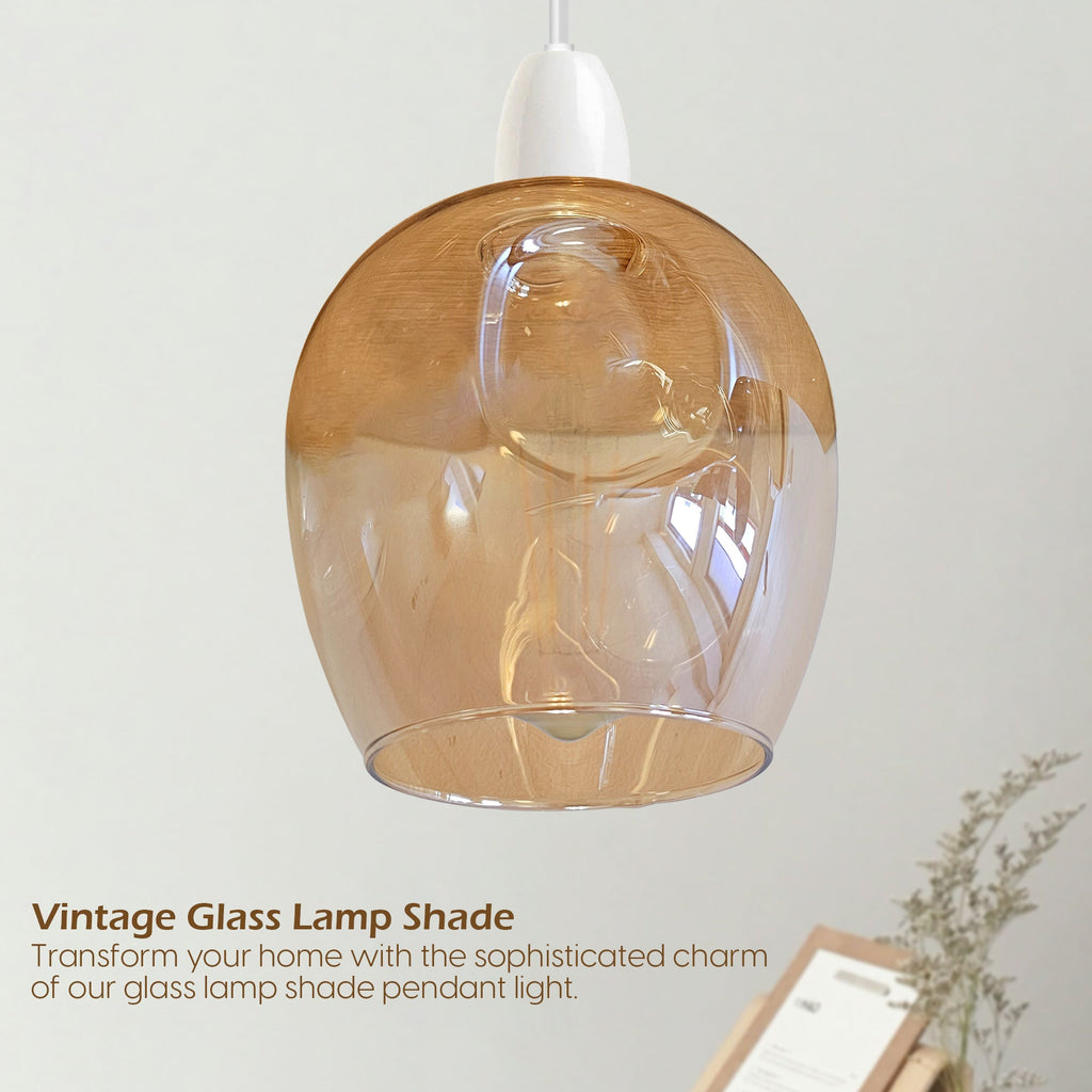 Floral Glass Easy Fit Pendant Light Shade Modern Chrome Finish Design